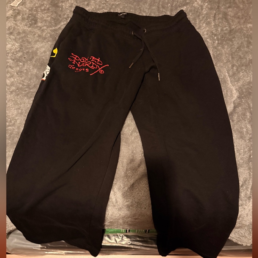 Ed Hardy Black Kids Bottoms with Red Logo